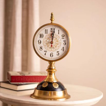 Vintage Brass Table Clock - A Timeless Statement Piece