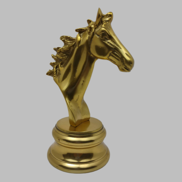 Gold Decorative Horse Head with Base