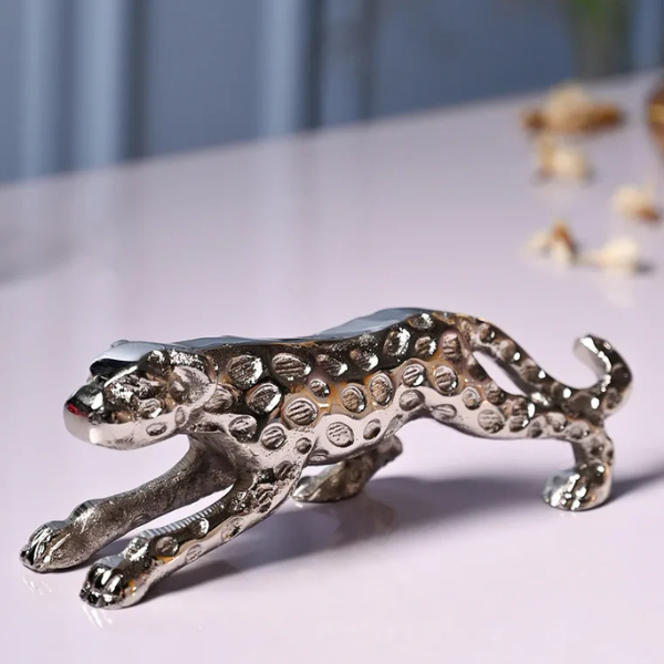 Stylish Silver Leopard Figurine