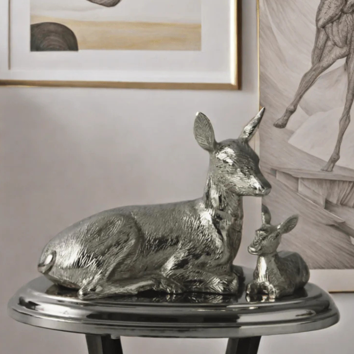 Silver Deer Sculptures for Timeless Home Décor