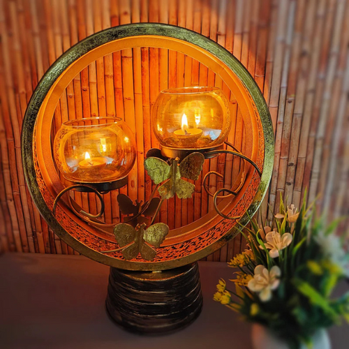Antique Gold Candle Stand
