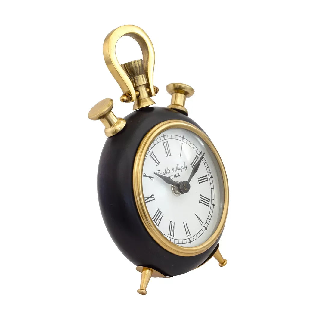 Gold And Black Round Vintage Clock