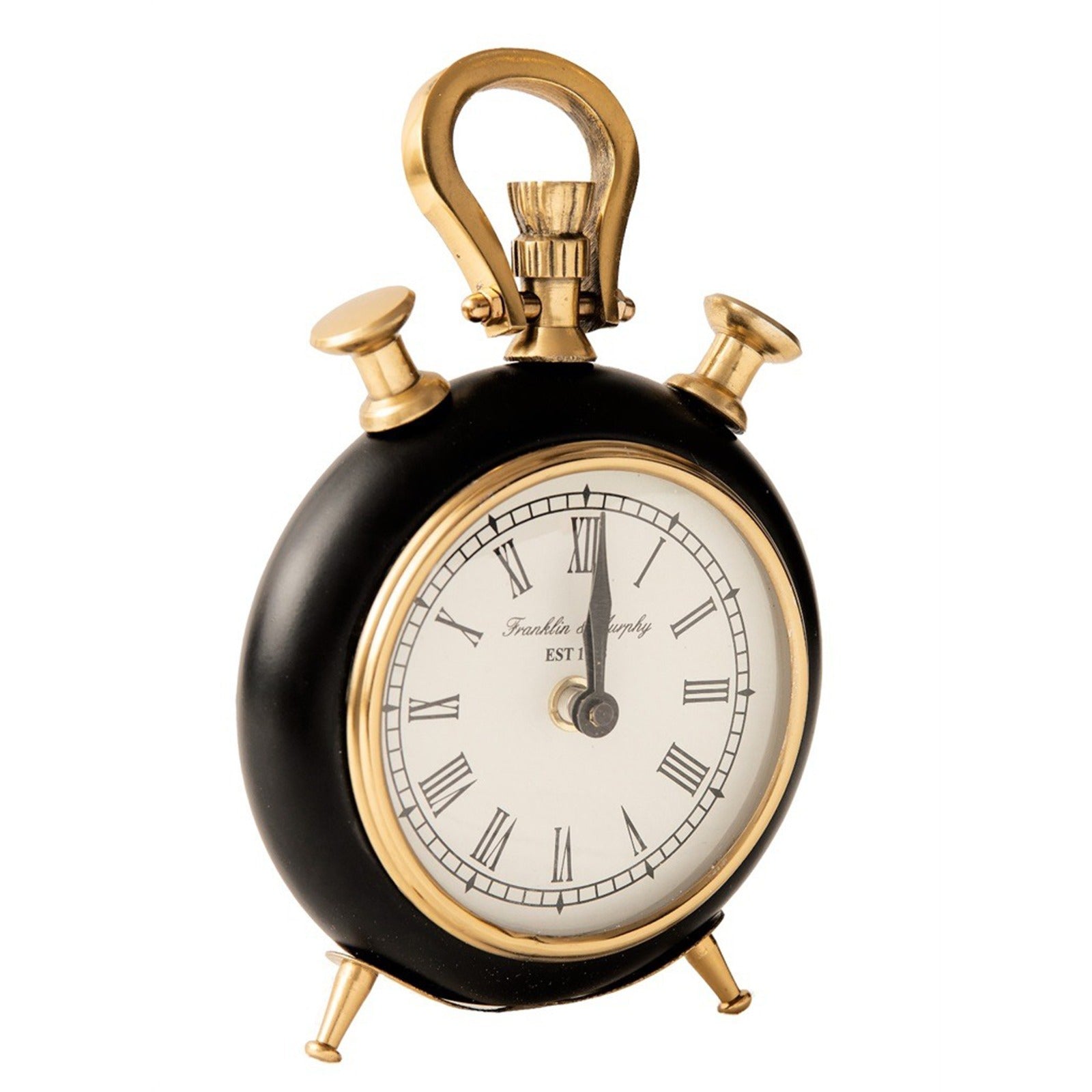 Gold And Black Round Vintage Clock