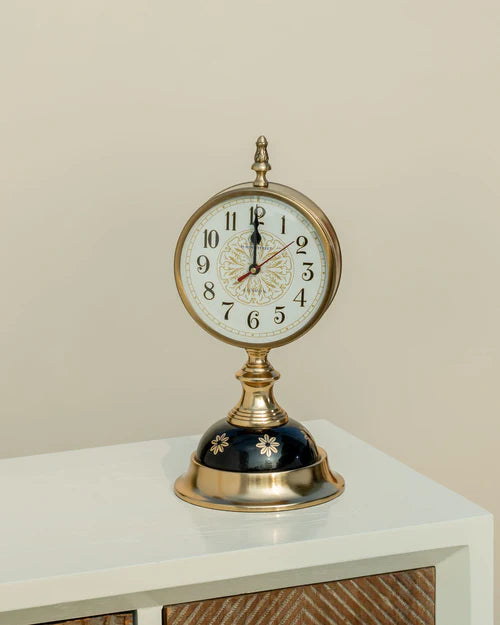 Vintage Brass Table Clock - A Timeless Statement Piece